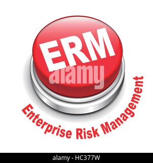 3D Abbildung des Erm Enterprise Risk Management Taste isoliert weißen Hintergrund Stock Vektor