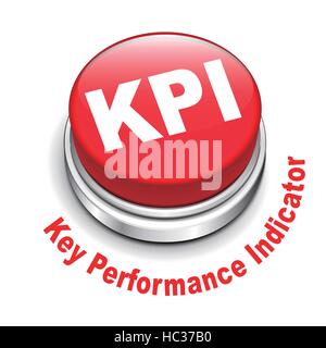 3D Darstellung der KPI (Key Performance Indicator) Schaltfläche "isoliert" weißen Hintergrund Stock Vektor