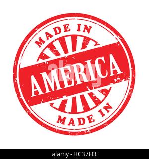 Illustration des Grunge-Stempel mit dem Text in Amerika geschrieben innen hergestellt Stock Vektor