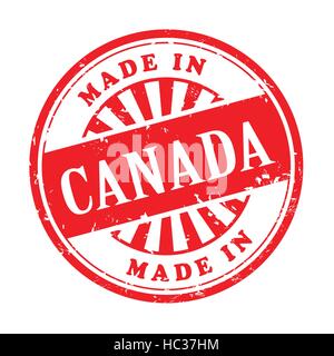 Illustration des Grunge-Stempel mit dem Text hergestellt in Kanada innen geschrieben Stock Vektor