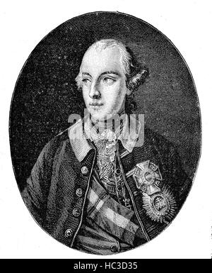 Joseph II., Joseph Benedikt Anton Michael Adam, wurde 1741-1790, Heiliger römischer Kaiser von 1765 bis 1790, historische Illustration, Holzschnitt, 1890 Stockfoto