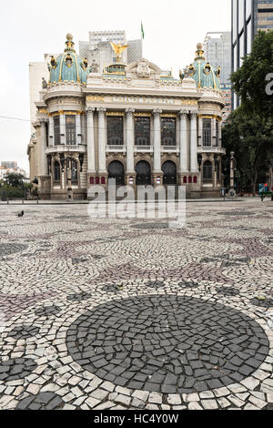 Das Stadttheater am Stadttheater Platz in Rio De Janeiro, Brasilien. Stockfoto