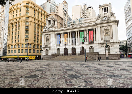 Das Rathaus in Pedro Ernesto Palace am Stadttheater Platz in Rio De Janeiro, Brasilien. Stockfoto