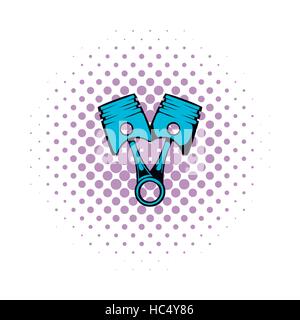 Auto-Kolben-Comics-Symbol Stock Vektor