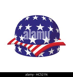 Hamburger in amerikanische Flagge Farben Cartoon Ikone Stock Vektor
