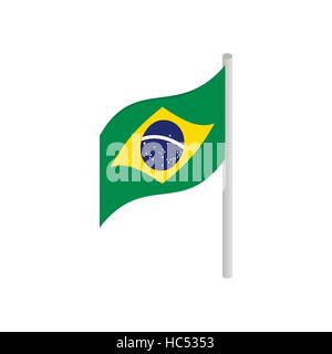 Flagge von Brasilien-Symbol, isometrischen 3d Stil Stock Vektor
