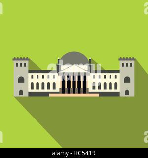 Deutschen Reichstag Gebäude Symbol, flachen Stil Stock Vektor