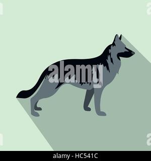 Deutscher Schäferhund-Hund-Symbol, flachen Stil Stock Vektor
