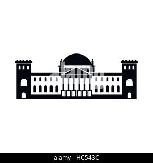 Deutschen Reichstag Gebäude Symbol, flachen Stil Stock Vektor