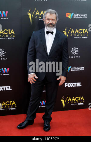 Sydney, Australien. 7. Dezember 2016. Mel Gibson besucht die 6. jährlichen AACTA Preisverleihung bei The Star in Sydney. Mel Gibsons "Bügelsäge Ridge" Auszeichnungen neun AACTA mit Mel Gibson erhält den AACTA Award für die beste Regie. Bildnachweis: Pazifische Presse/Alamy Live-Nachrichten Stockfoto