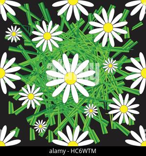 Kamille und Grass Seamless Pattern Stock Vektor