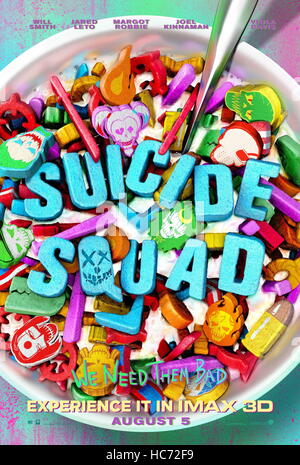 Datum der Freigabe: 5. August 2016 Titel: Suicide Squad STUDIO: Atlas Entertainment Regie: David Ayer PLOT: eine geheime Regierungsbehörde Rekruten inhaftierte Superschurken gefährlich black-Ops-Missionen im Tausch gegen milde PLAKATKUNST hinzurichten (Credit Bild: C Atlas Entertainment/Unterhaltung Bilder /) Stockfoto