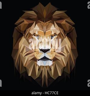 Lion low Poly Design. Dreieck-Vektor-illustration Stock Vektor