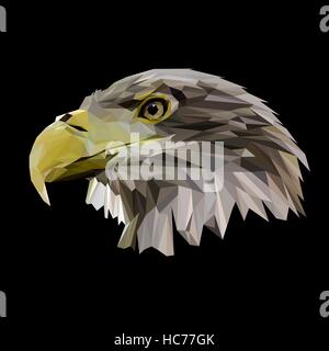 Adler-low-Poly-Design. Dreieck-Vektor-illustration Stock Vektor