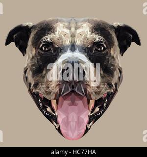 Pitbull Hund low-Poly-Design. Dreieck-Vektor-illustration Stock Vektor