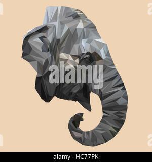 Elefant low Poly Design. Dreieck-Vektor-illustration Stock Vektor