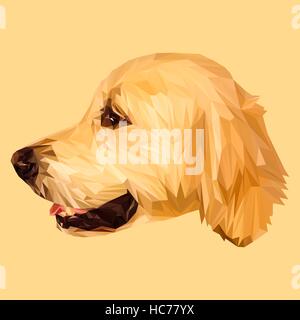 Golden Retriever Hund low-Poly Design. Dreieck-Vektor-illustration Stock Vektor