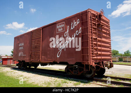 Fracht-Oldtimer in Galesburg, Knox County, Illinois, USA. Stockfoto