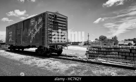 Fracht-Oldtimer in Galesburg, Knox County, Illinois, USA. Stockfoto