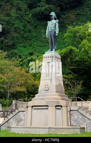 Shimadzu Tadoyoshi Statue, Tanshoen Garten, Kagoshima City, Insel Kyushu, Japan, Asien Stockfoto