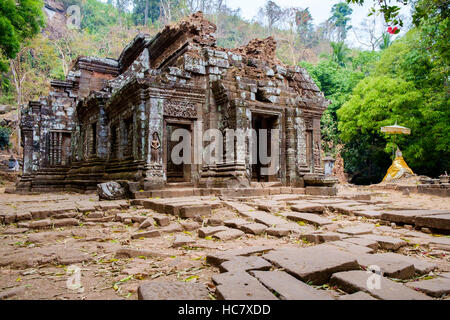 Eines der Gebäude auf die Ruinen von Wat Phu, einem ehemaligen Khmer-Tempel, Champasak, Laos. Stockfoto