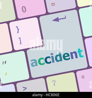 Unfall auf Computer-Tastatur-Taste enter-Taste Stockfoto