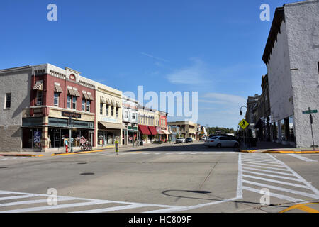 Downtown Wildwasser, Wisconsin Stockfoto