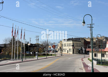 Downtown Wildwasser, Wisconsin Stockfoto