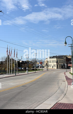 Downtown Wildwasser, Wisconsin Stockfoto