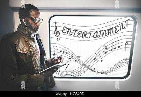 Musik Noten Entertainment Melodie hören-Konzept Stockfoto
