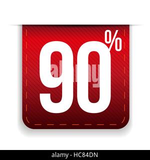 Neun Prozent aus Band rot Stock Vektor