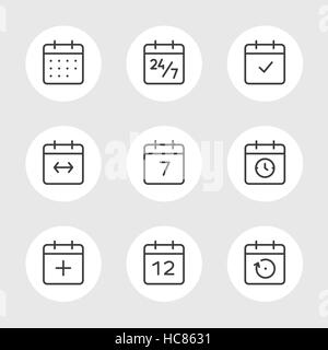Kalender-Vektor-Icons Set Stock Vektor