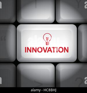 Nachricht auf Tastatur enter-Taste, für Innovationskonzepte Stock Vektor