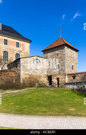 Festung Akershus, eine mittelalterliche Burg, die als Gefängnis, Oslo, Norwegen verwendet wurde. Stockfoto