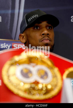 Anthony Joshua während der Pressekonferenz im Radisson Hotel, Manchester. Stockfoto