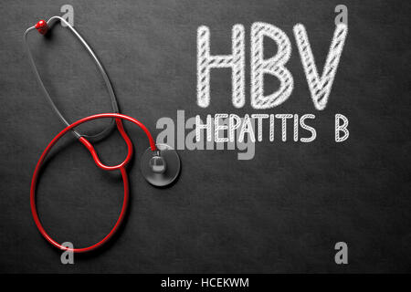 HBV-Konzept auf Tafel. 3D Illustration. Stockfoto