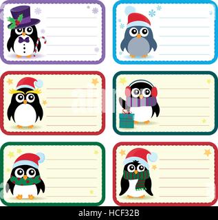Weihnachten-Tags mit Pinguinen Thema 1 - eps10 Vektor-Illustration. Stock Vektor