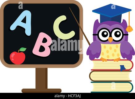 Stilisierte Schule Eule Thema Bild 1 - eps10-Vektor-Illustration. Stock Vektor