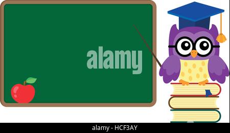 Stilisierte Schule Eule Thema Bild 3 - eps10-Vektor-Illustration. Stock Vektor