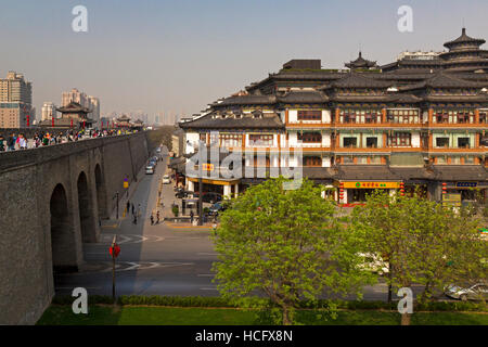 Gebäude in Xian Stadt Wände, Shaanxi, China Stockfoto