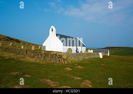 MWNT Kirche (Kirche des Heiligen Kreuzes) Cardigan Bay, Ceredigion, Wales, UK Stockfoto