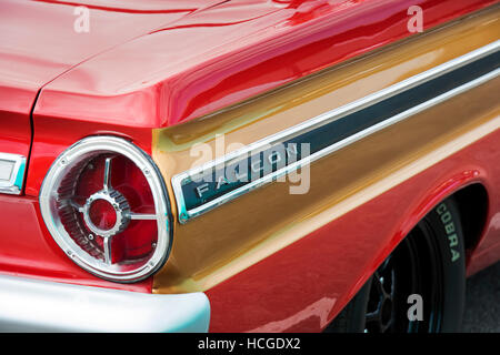 1965 Ford Falcon Auto Detail. Amerikanische Oldtimer Stockfoto