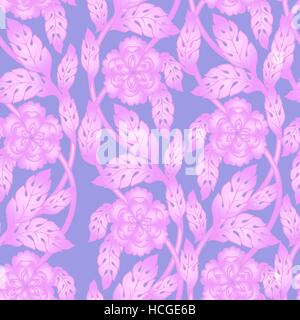 Vektor nahtlose Hintergrund mit floralen Niederlassungen. Komplizierte Ornament verdrehte Blumen gemacht Stock Vektor