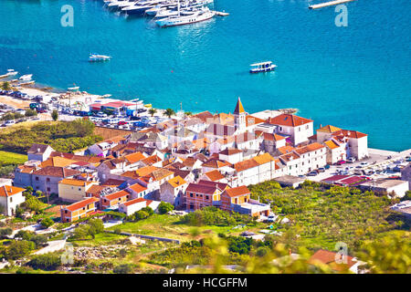 Luftaufnahme der Stadt Seget, Dalmatien, Kroatien Stockfoto