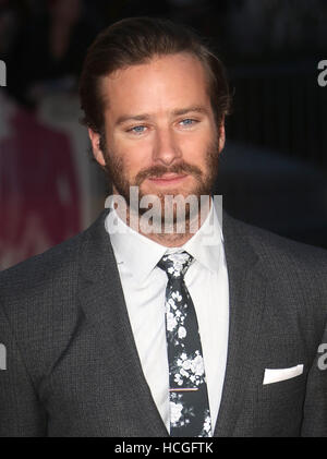 16. Oktober 2016 - Armie Hammer Teilnahme an 60. BFI London Film Festival Closing Night Gala - "Free Fire" im Odeon, Leicester Square in London, England, U Stockfoto