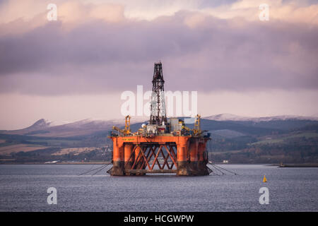 Bohrinsel, Ocean Vanguard in Invergordon, Schottland Stockfoto