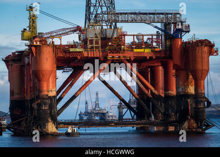 Bohrplattform, Borgsten Delfin, in Invergordon, Schottland Stockfoto