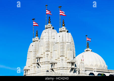 Außen von der Hindu-Tempel, BAPS Shri Swaminarayan Mandir in Neasden, London Stockfoto