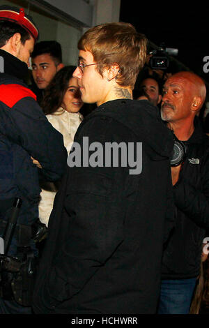 Justin Bieber bei der Ankunft am Flughafen Barcelona, Spanien.  23.11.2016 Stockfoto