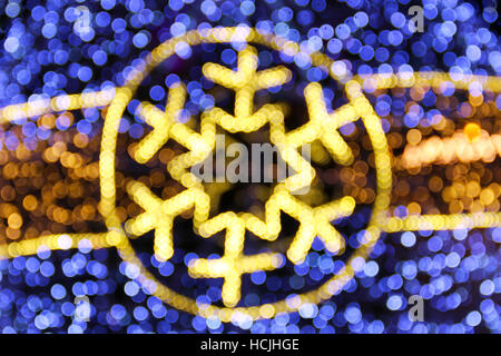 Abstrakte Bokeh Hintergrund mit Schneeflocke Stockfoto